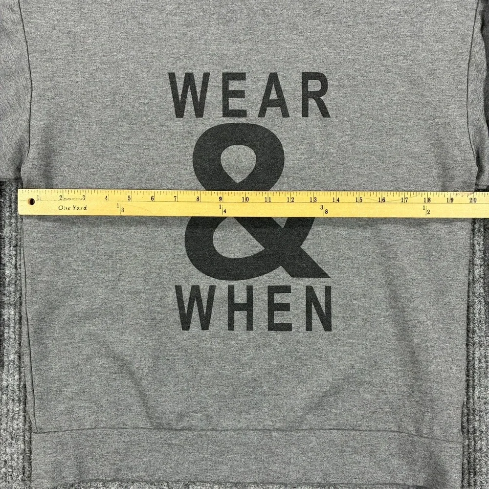 Banana Republic Wear And When Graphic Sweatshirt Mens Small Gray Pullover